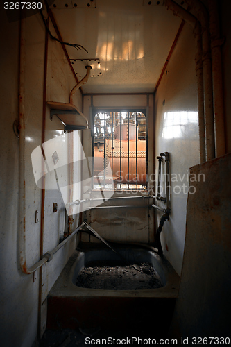 Image of Messy vehicle interior of a train carriage