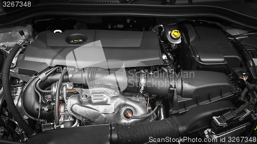 Image of Detail photo of a car engine