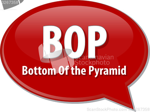 Image of BOP acronym word speech bubble illustration