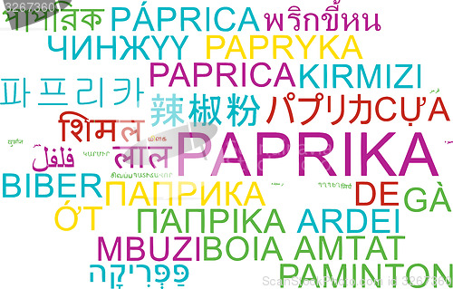Image of Paprika multilanguage wordcloud background concept