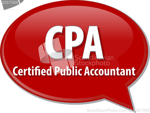 Image of CPA acronym word speech bubble illustration