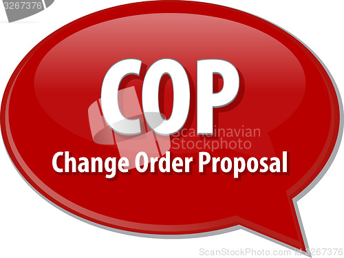 Image of COP acronym word speech bubble illustration