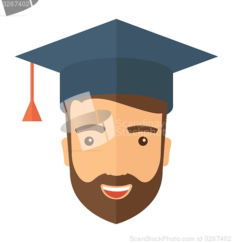 Image of Male head with graduation cap