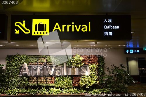 Image of Directional sign in the Singapore Changi Airport.