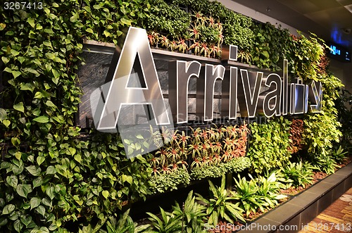 Image of Directional sign in the Singapore Changi Airport.