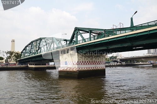 Image of View of Thai river bridge, Bangkok  