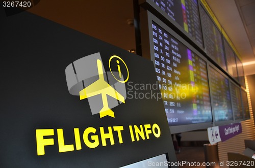 Image of Flight information board in Changi airport Singapore