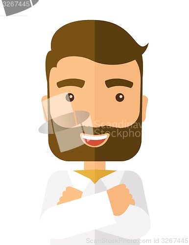 Image of Man with cross arms.
