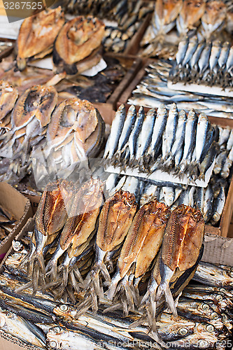 Image of Dried fish at a market