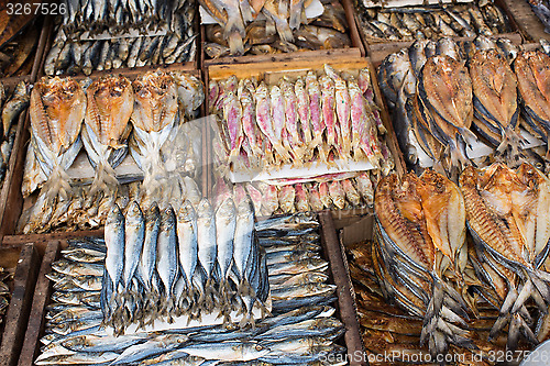 Image of Dried fish at a market