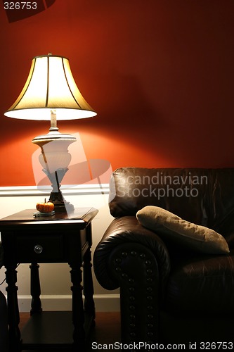 Image of Lamp and the Couch - Vertical Shot