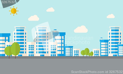 Image of Buildings with trees 