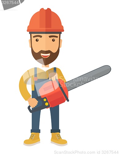 Image of Lumberjack with chainsaw