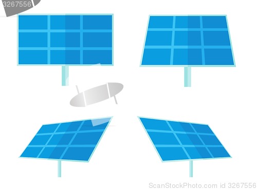 Image of Four solar panels with white background.