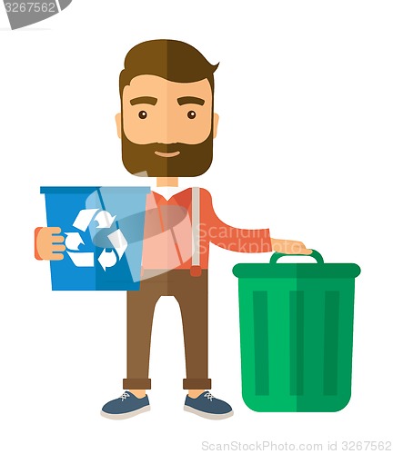 Image of Man sorting a trash