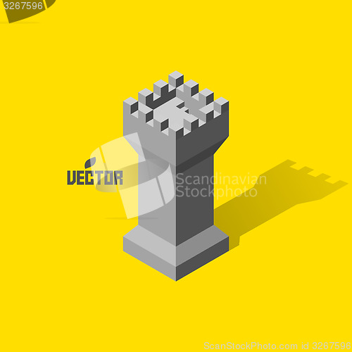 Image of Leader concept. Tower. 3d vector illustration.