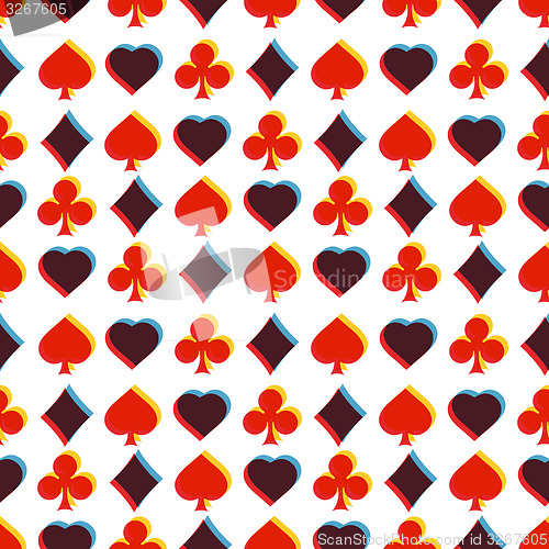 Image of Seamless pattern with card suits. 