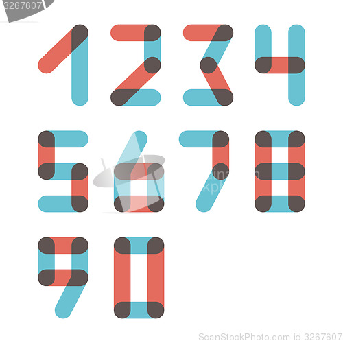 Image of Numbers set modern style. Icons. Vector illustration.