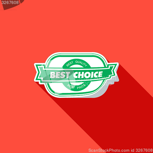 Image of Best choice label. Vector illustration. Flat design.