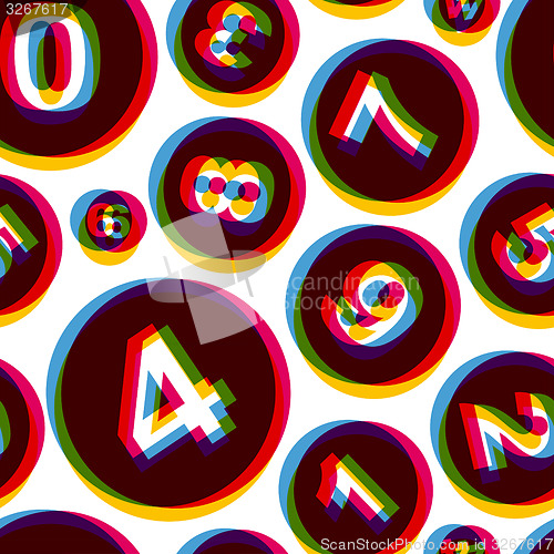 Image of Numbers. Seamless pattern. Vector illustration. 