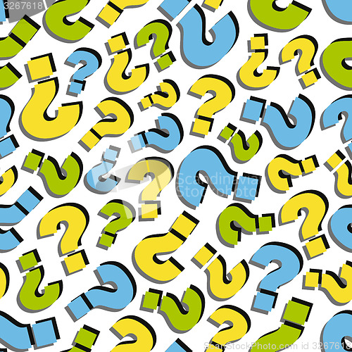 Image of Questions. Seamless pattern. Vector illustration. 