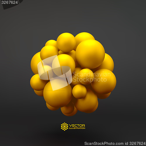 Image of 3D concept illustration. Vector template.