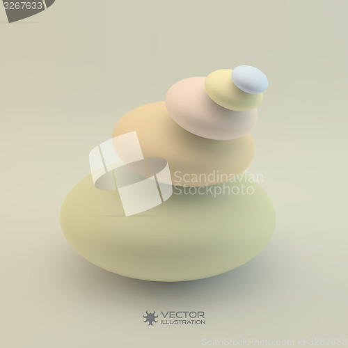 Image of Spa stones. Vector 3d illustration.