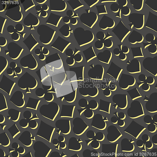 Image of Seamless pattern with card suits. 