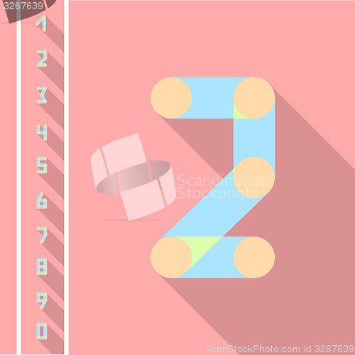 Image of Numbers. Icons set. Vector flat design.