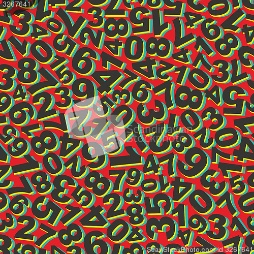 Image of Numbers. Seamless pattern. Vector illustration. 