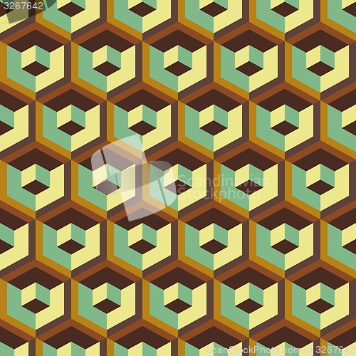 Image of 3d seamless abstract with hexagonal elements. 