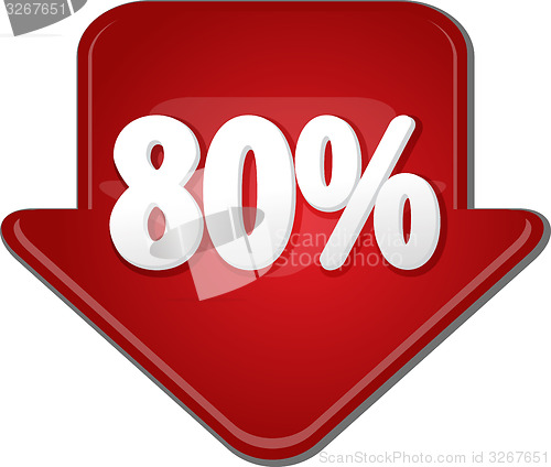 Image of Eighty percent down arrow bubble illustration