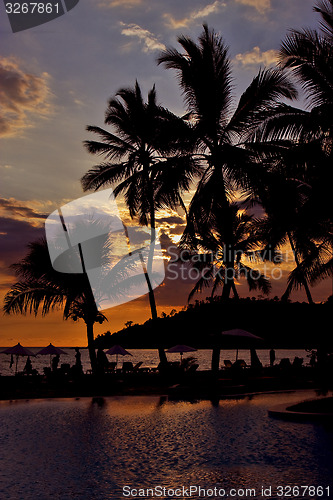 Image of sunset in the pool in madagascar