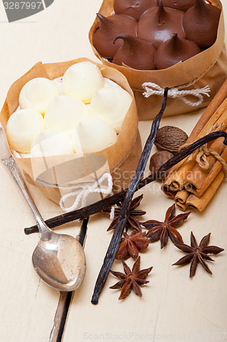 Image of chocolate vanilla and spices cream cake dessert 