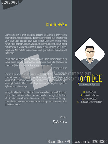 Image of Modern cover letter with dark background