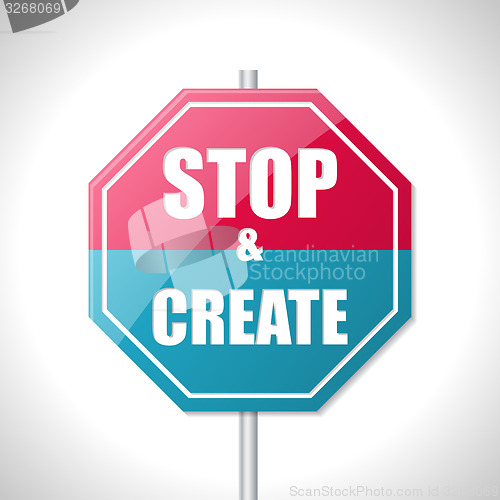 Image of Stop and create traffic sign