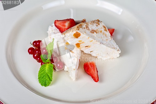 Image of cream berries dessert