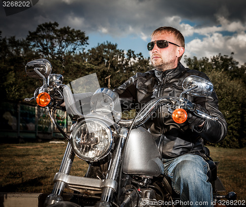 Image of Biker on a motorcycle