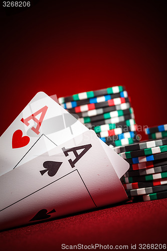 Image of chips and two aces