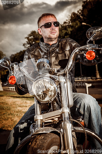 Image of Biker on a motorcycle