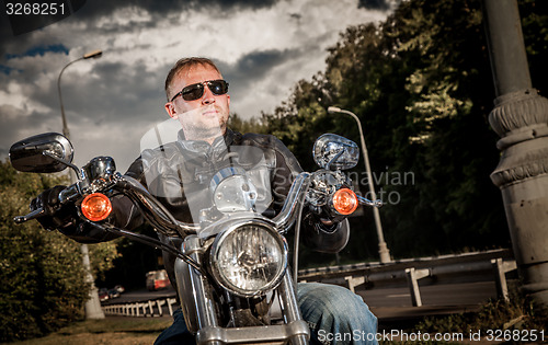 Image of Biker on a motorcycle