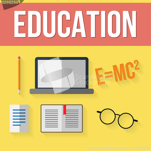Image of Set of education elements.