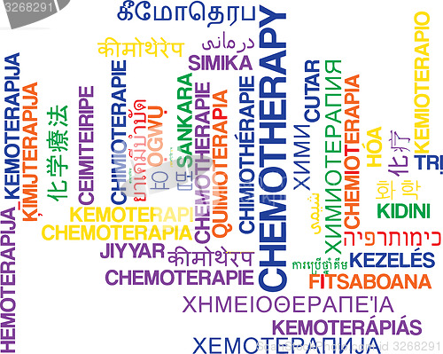Image of Chemotherapy multilanguage wordcloud background concept