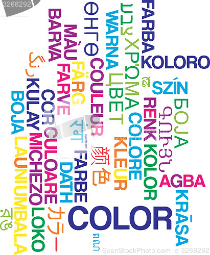 Image of Color multilanguage wordcloud background concept