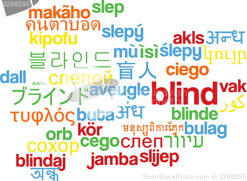 Image of Blind multilanguage wordcloud background concept