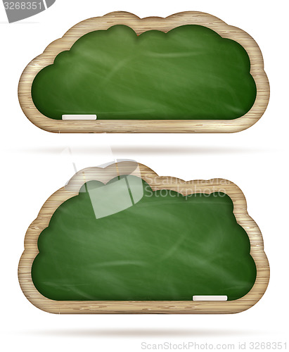 Image of Blank green Blackboard cloud set. EPS 10 