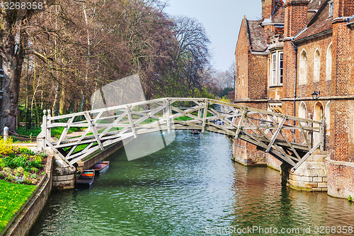 Image of Mathematical bridge at the Queens College in Cambridge