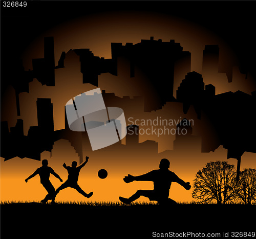 Image of football silhouette orange