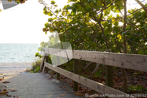 Image of raised boardwalk leading to beach