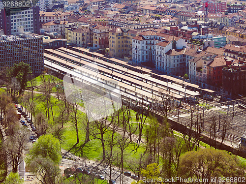 Image of Retro look Milan aerial view